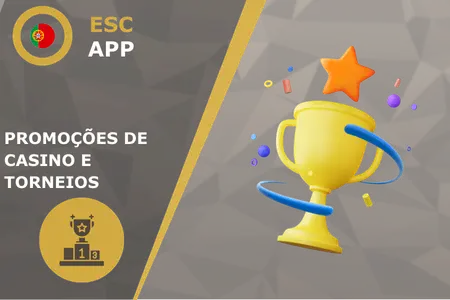 Secção de missões e torneios de slots no casino ESC Online com classificação e prémios em free spins